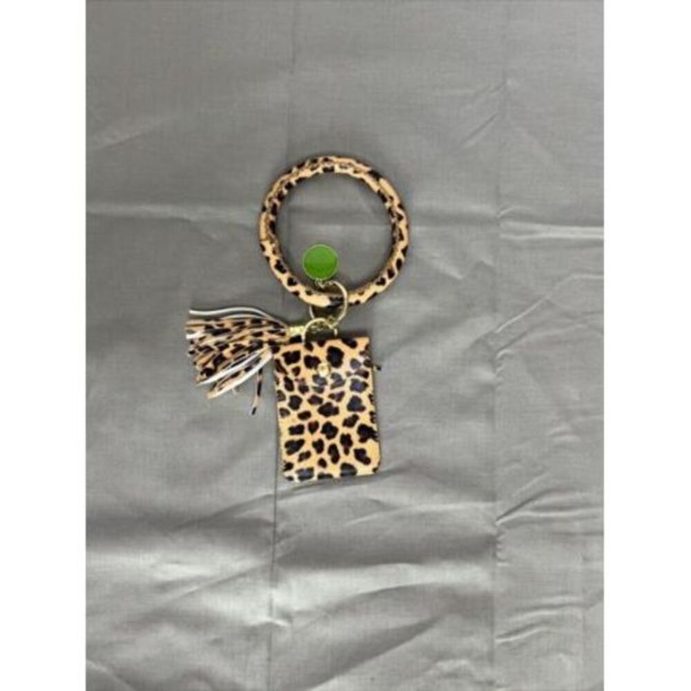 Leopard Key Ring Wallet Bracelet Tassel Keychain Credit Card Holder coin purse